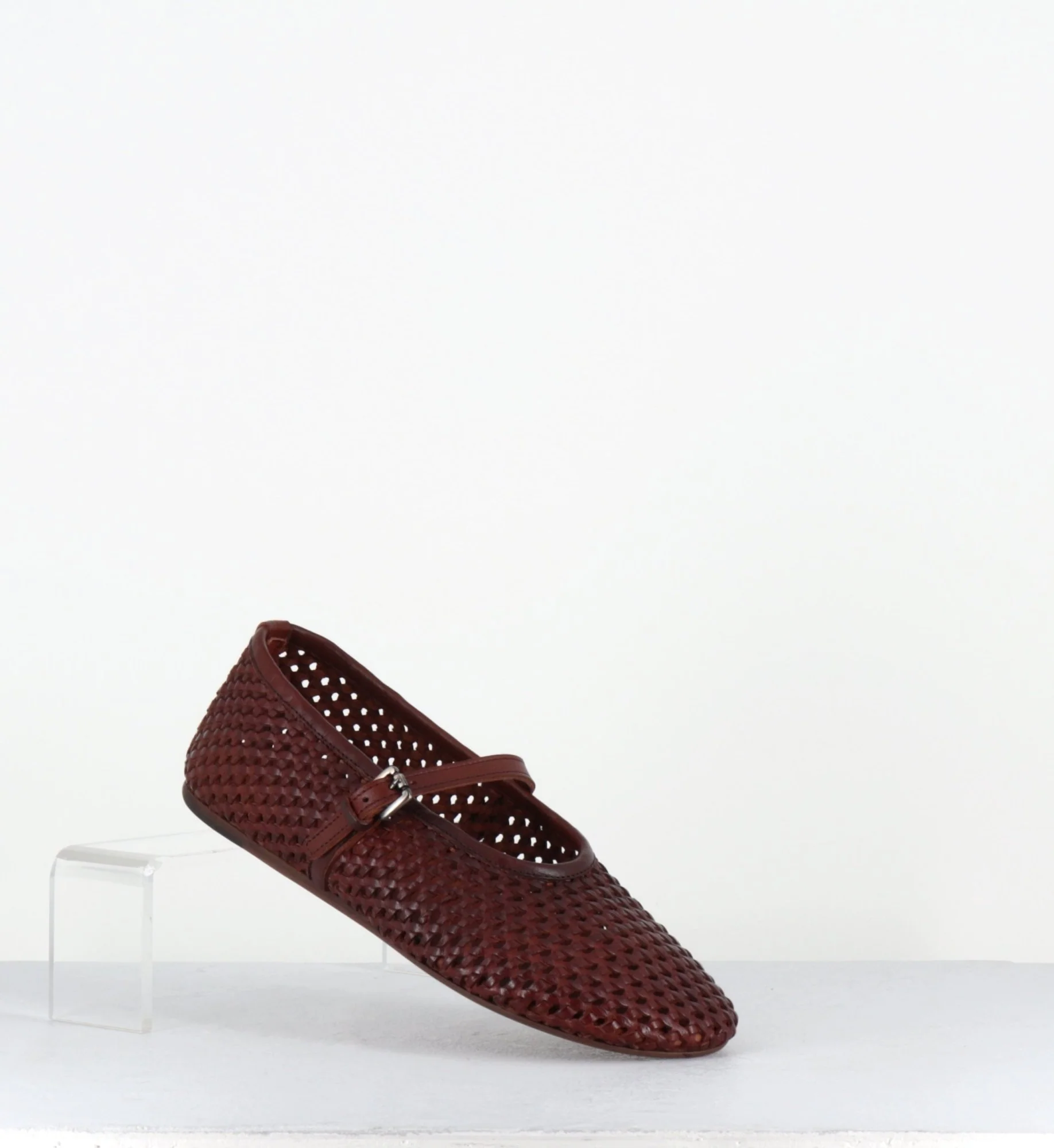 Ballerines à bride en cuir tressé artisanal marron - 18881 OLIVER OLD BRANDY – Image 4