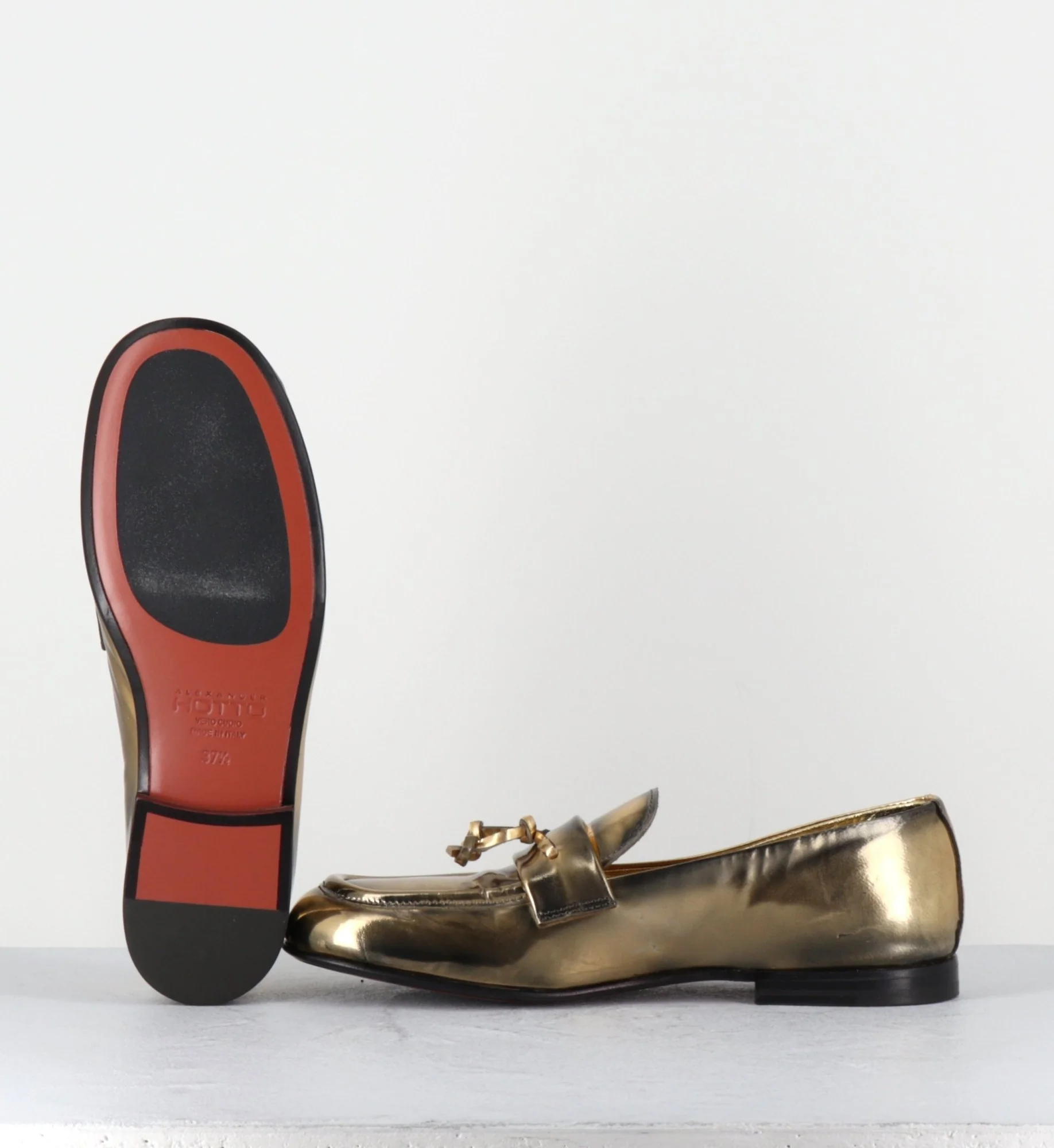 Mocassins souple en cuir métallisé doré - 60264 CAPRA SUPER ORO – Image 9