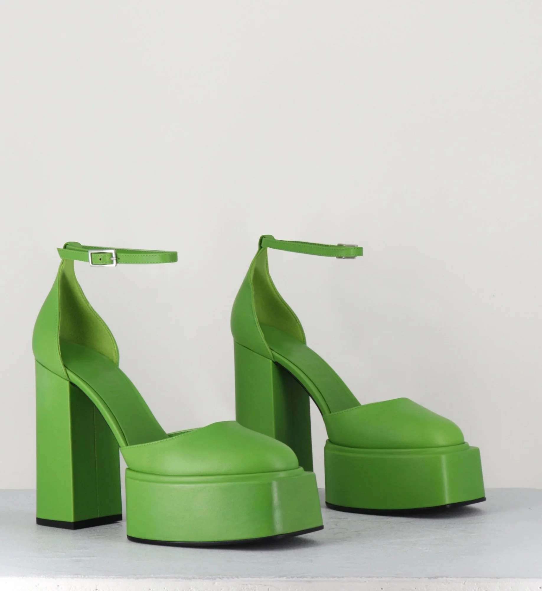 Babies talon haut à plateforme en cuir vert - AMBRA MOK GREEN – Image 5