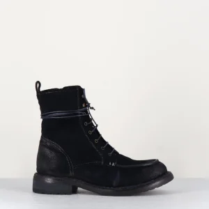 Boots à lacets découpe brogue en daim bleu marine - KDOP5664 MARINE