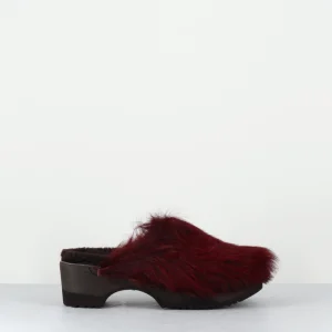 Sabots fourrés poils long lie de vin - COQUINO POILS LONG