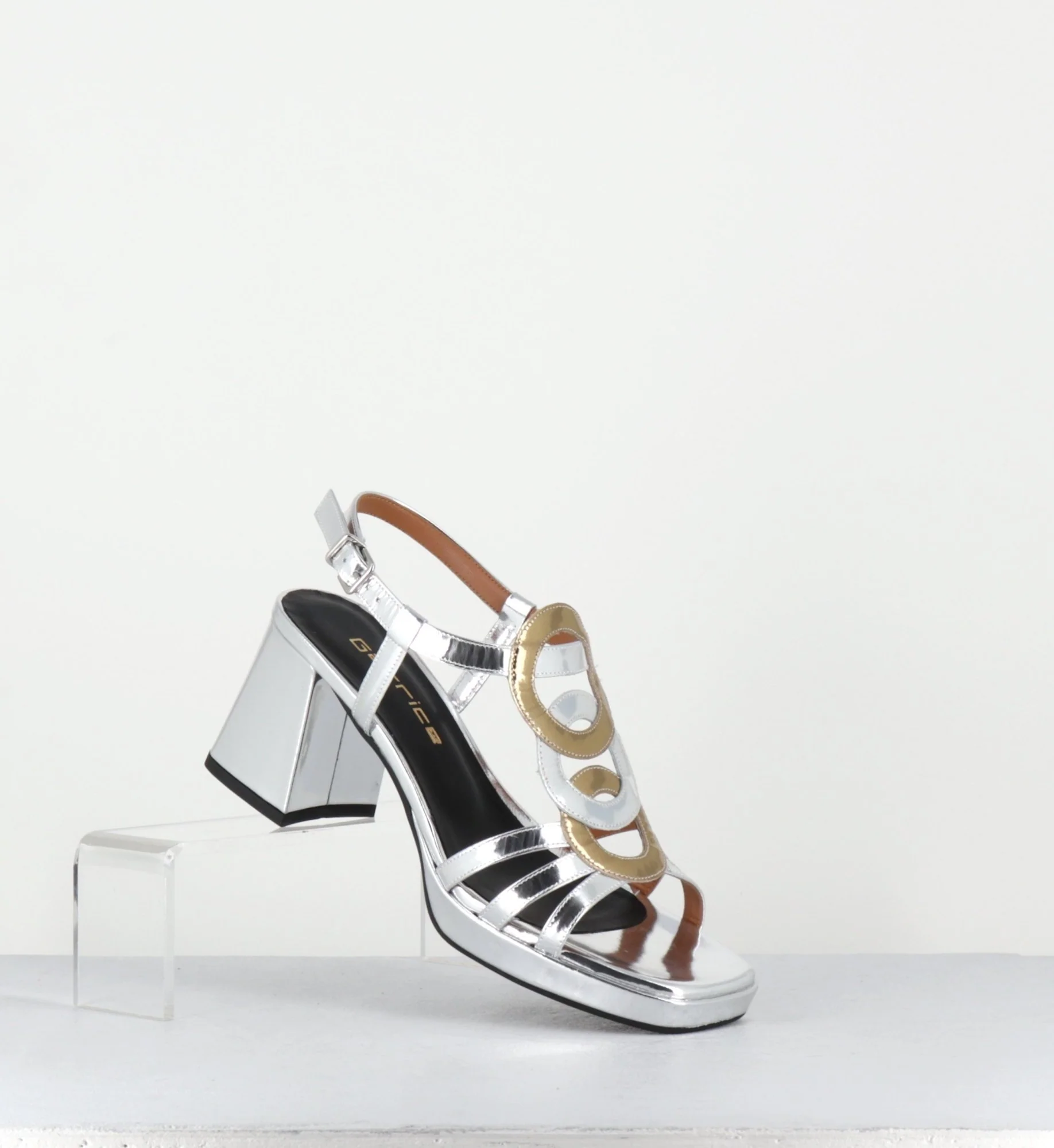 Sandales 70s en cuir glacé argent & bronze - TAGA24 ORO ARGENTO – Image 9