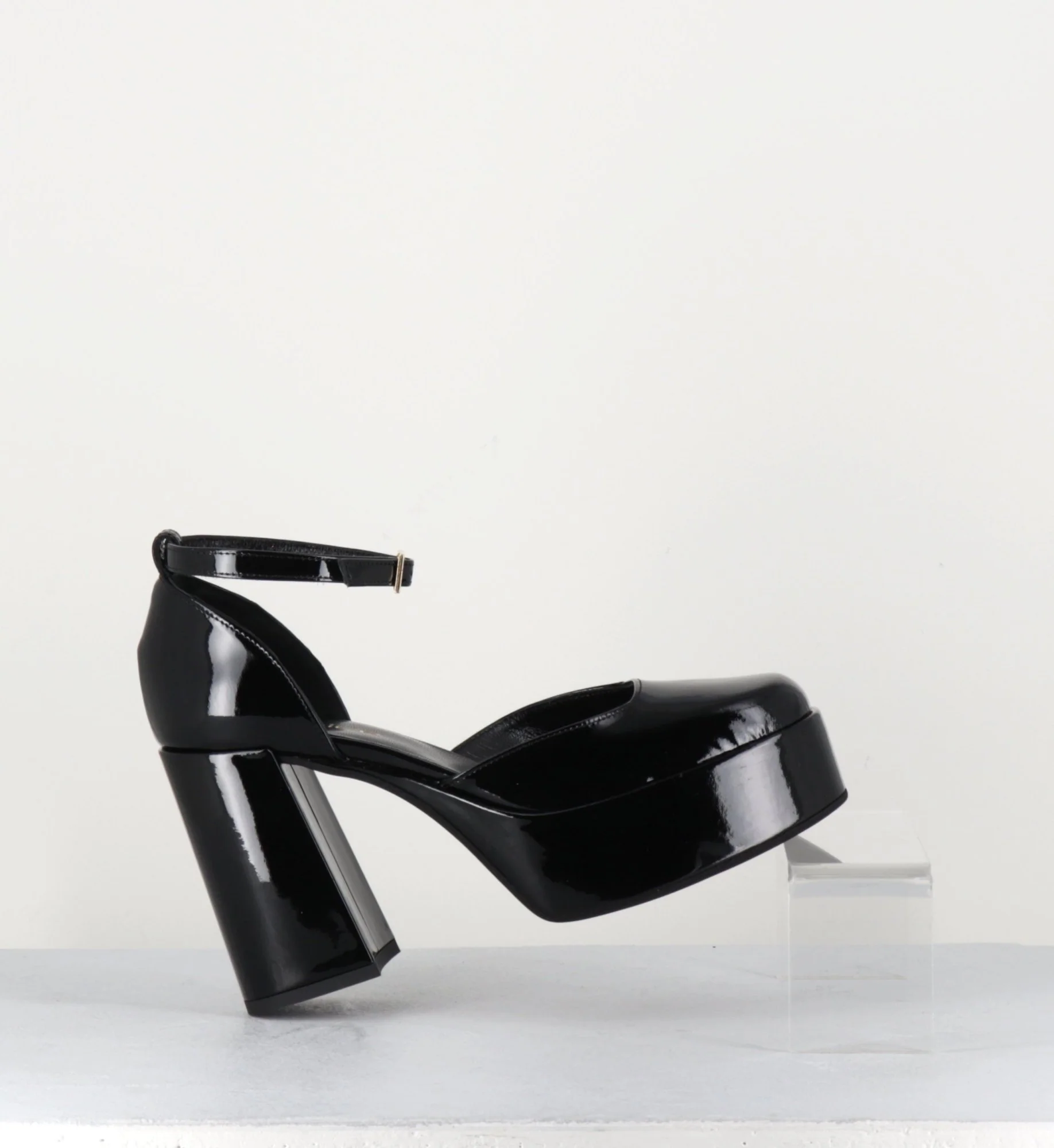 Babies à plateforme en cuir vernis noir - SQUARE NERO – Image 7