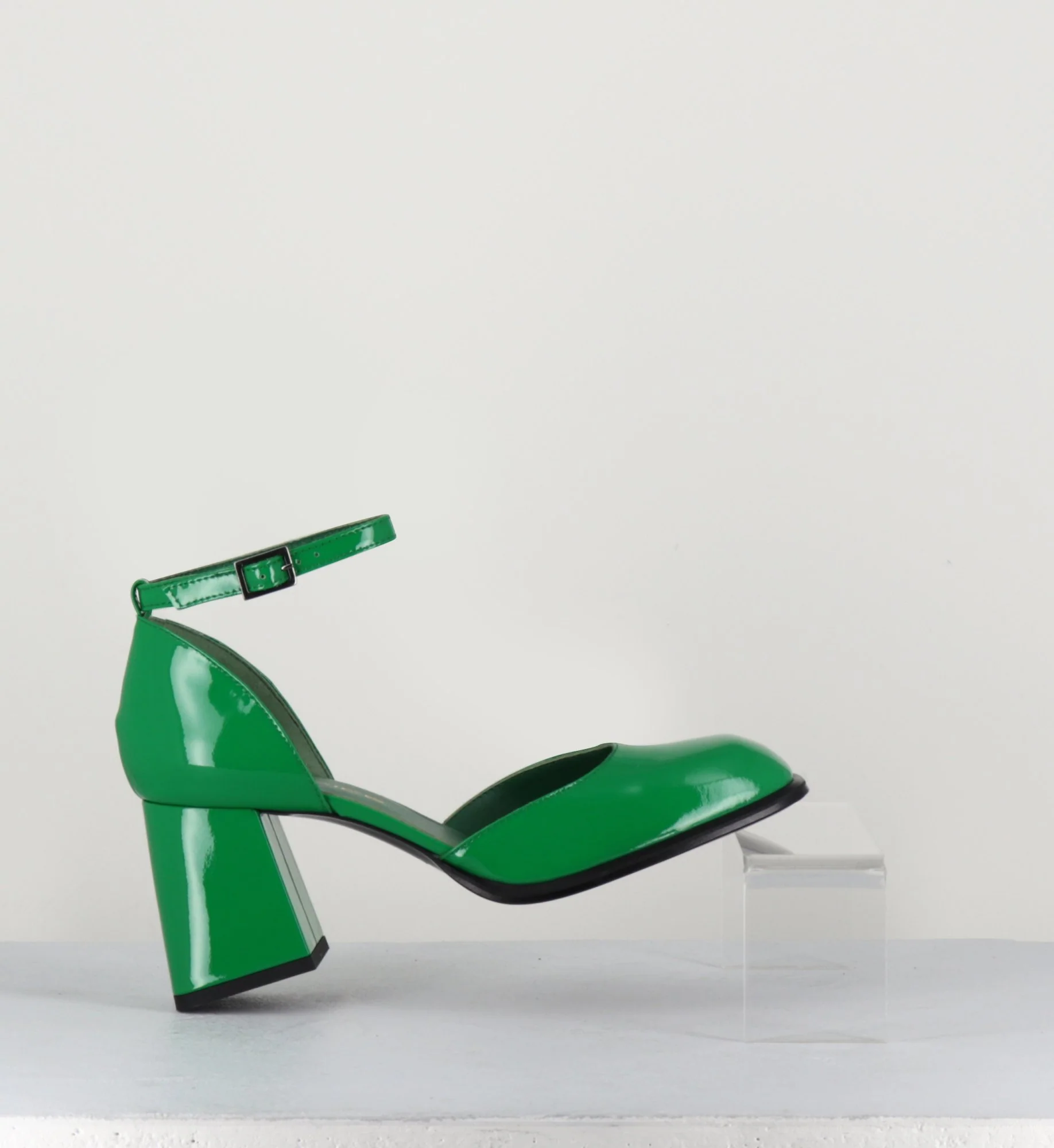 Babies en cuir vernis vert à talon - MIA70 VERDE – Image 9