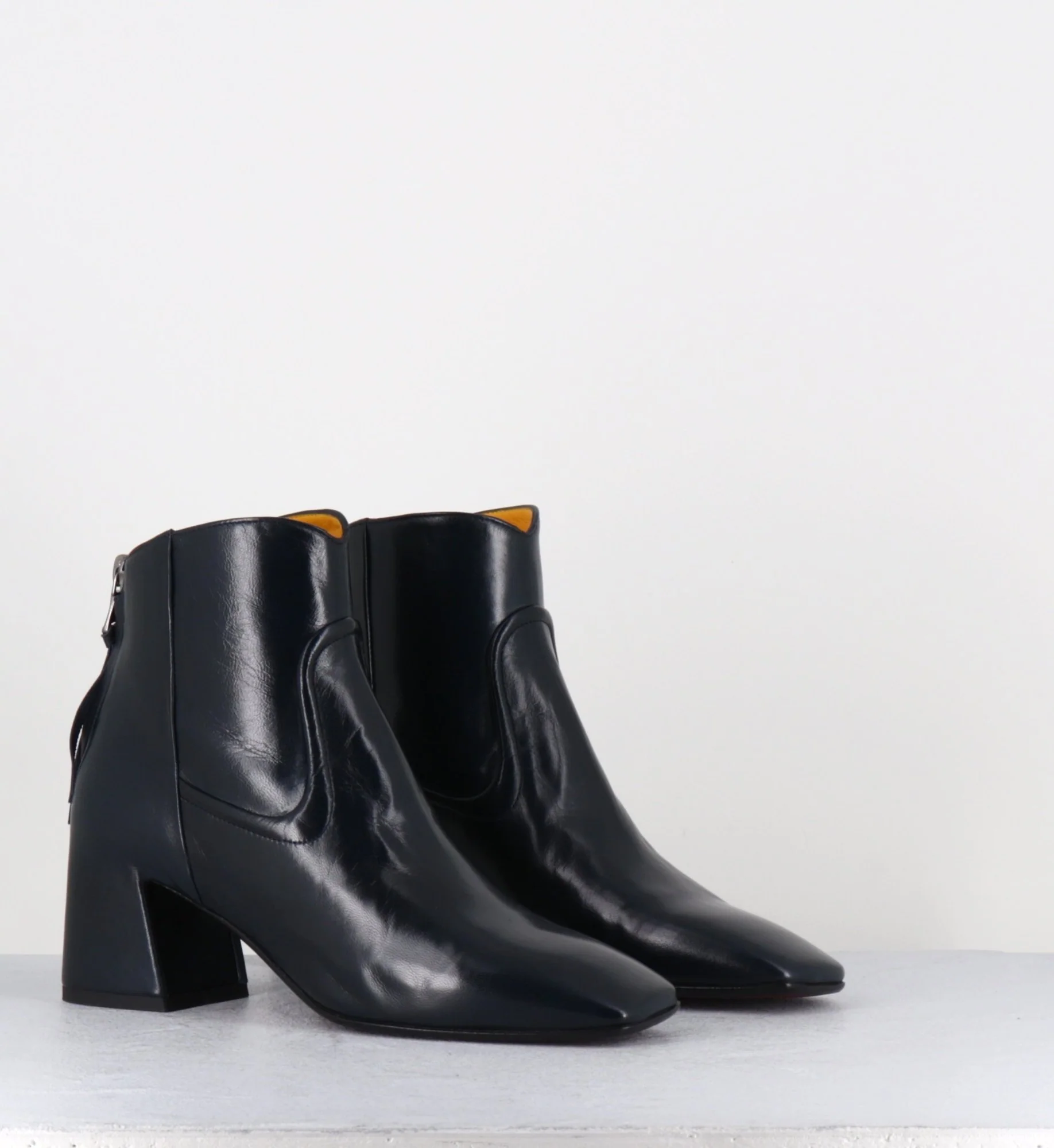 Boots talon recouvert en agneau bleu marine - T247 SETA BLU – Image 3