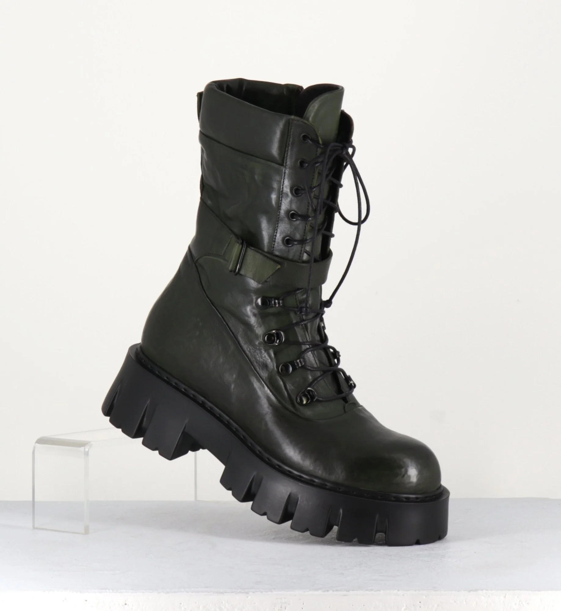 Rangers en cuir kaki souple - KFRE11652 KAKI – Image 5