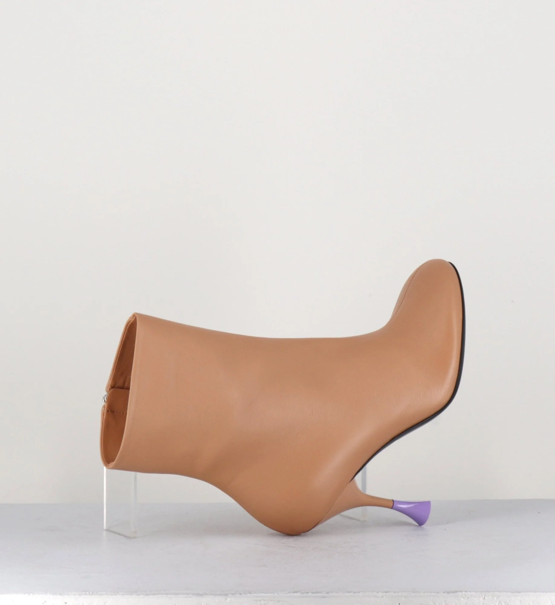 Boots en cuir beige à talon fin - LIDIA 095 BISQUIT – Image 5