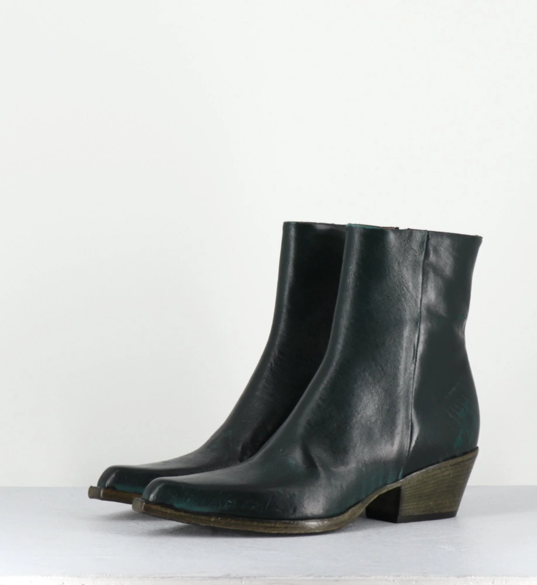 Santiags en cuir vert usé - SEBER3 MORODER BOTTIGLIA – Image 5