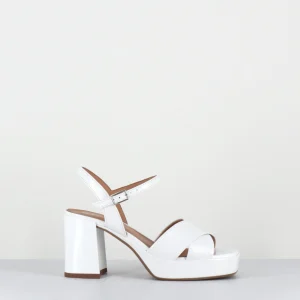 Sandales à plateforme en cuir vernis blanc - FEDA24 VERNICE BIANCO