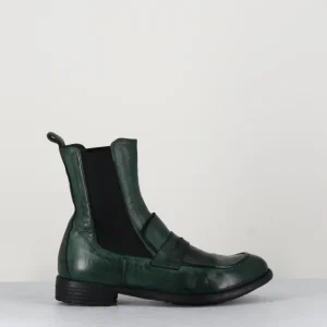 Boots-mocassins chelsea en cuir vert bouteille - MARS 142 BOUTEILLE