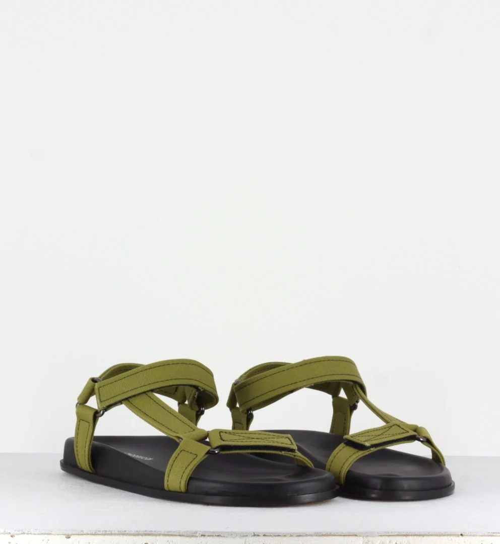 Sandales cuir et toile kaki - Giunona1 – Image 4