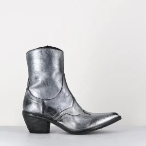 Santiags en cuir métallisé argent brossé - 3857 SUPER ARGENTO