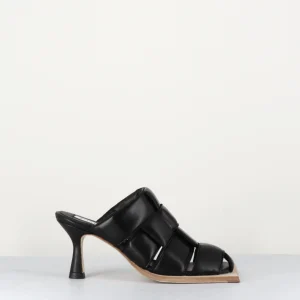 Sandales mules en cuir nappa noir - MAYTE BLACK MULES