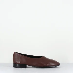 Ballerines japonaises en cuir marron souple - PAMPUM NAPPA SIGARO