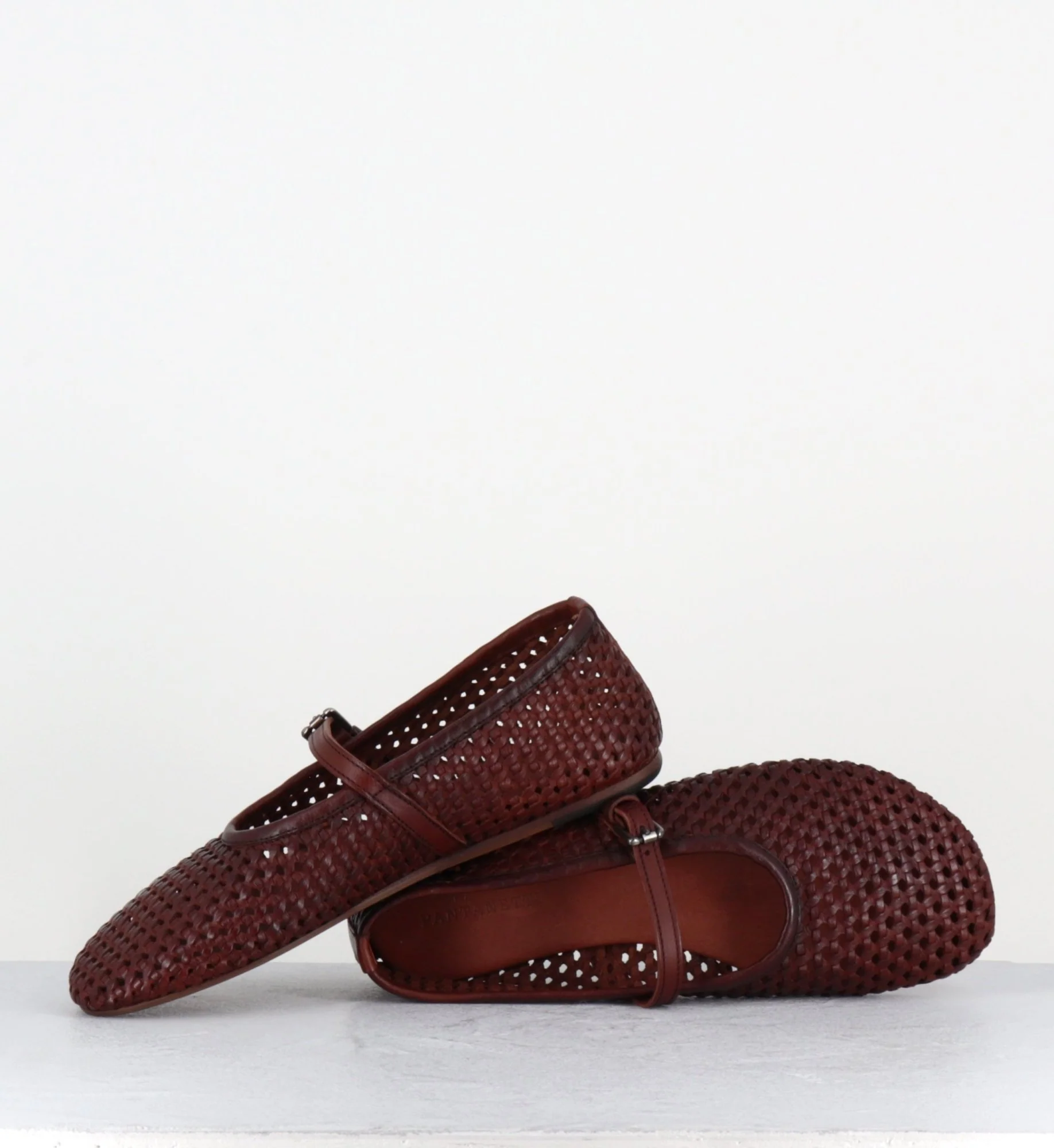 Ballerines à bride en cuir tressé artisanal marron - 18881 OLIVER OLD BRANDY – Image 5