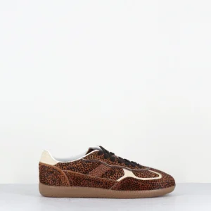 TB.490 RIFE SOFT TAN LOEPARD LEATHER SNEAKERS