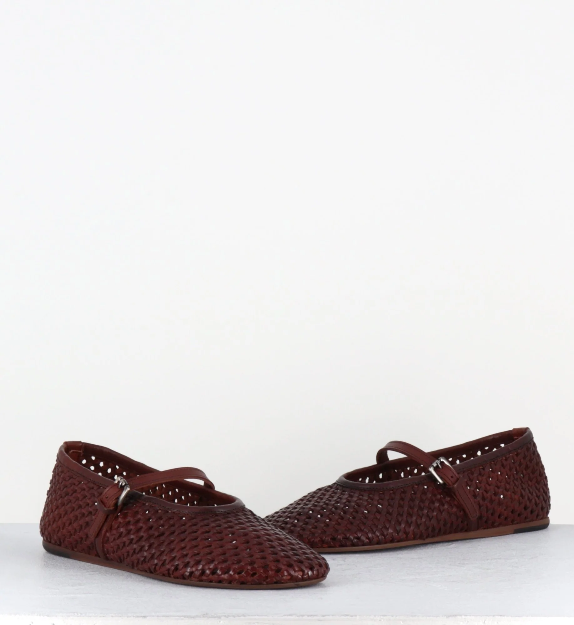 Ballerines à bride en cuir tressé artisanal marron - 18881 OLIVER OLD BRANDY – Image 3