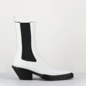 Santiags en cuir blanc à élastiques - ATHENAIS004 BIANCO