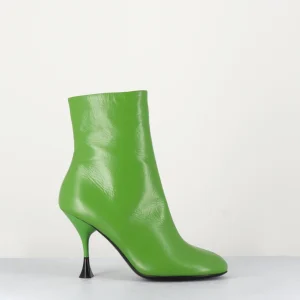 Boots en cuir vert à talon fin - LIDIA 095 GREEN