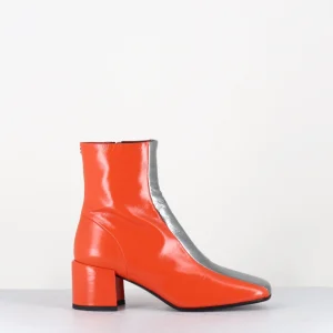 Boots 70s cuir orange & métal argent - CECIL13 NESPOLA SILVER
