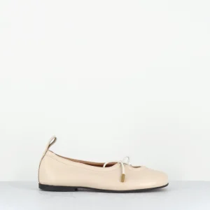 Ballerines à noeud en cuir souple crème - ROSALIND CREAM BALLET