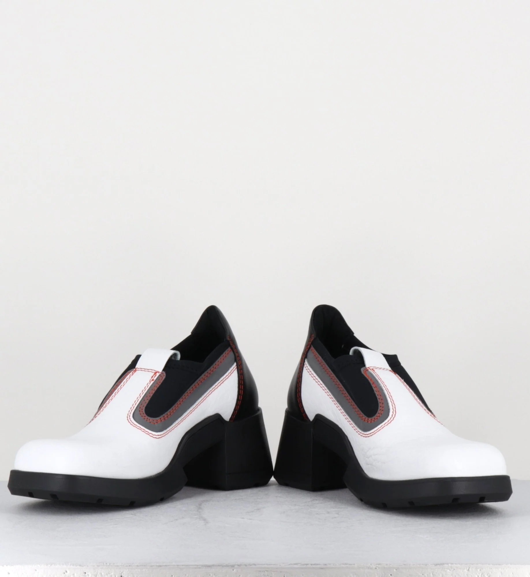 90s futuristic shoes cuir blanc & lycra - KUDA WHITE BOOTS – Image 9