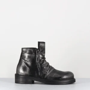 Boots en cuir métallisé anthracite & noir - TORIA MOUVE PIOMBO