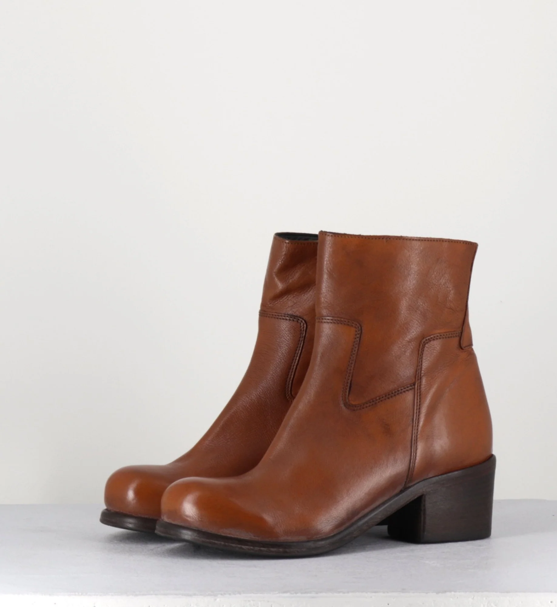 Bottine en cuir camel - 1CW347 COGNAC – Image 6