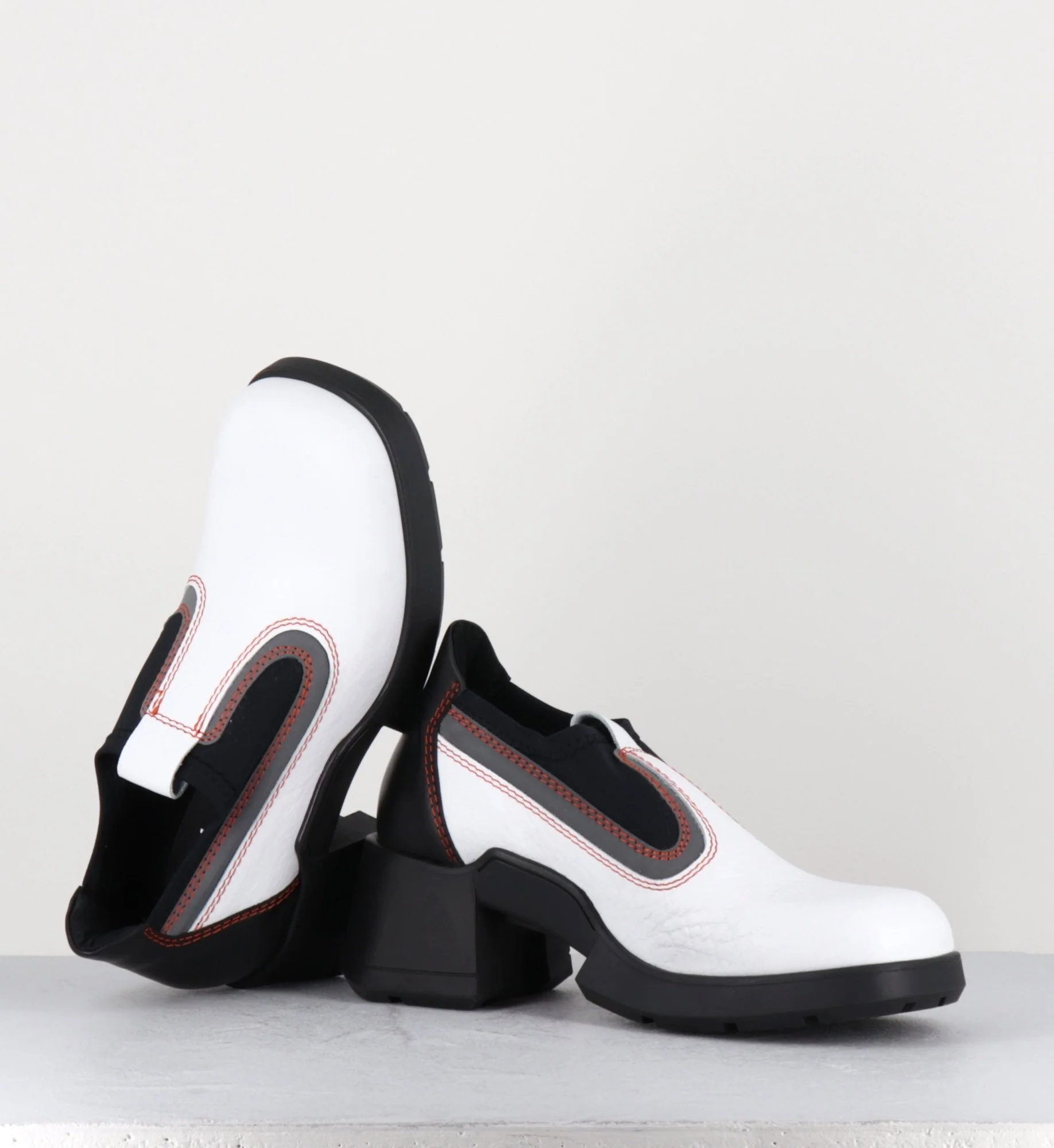 90s futuristic shoes cuir blanc & lycra - KUDA WHITE BOOTS – Image 5