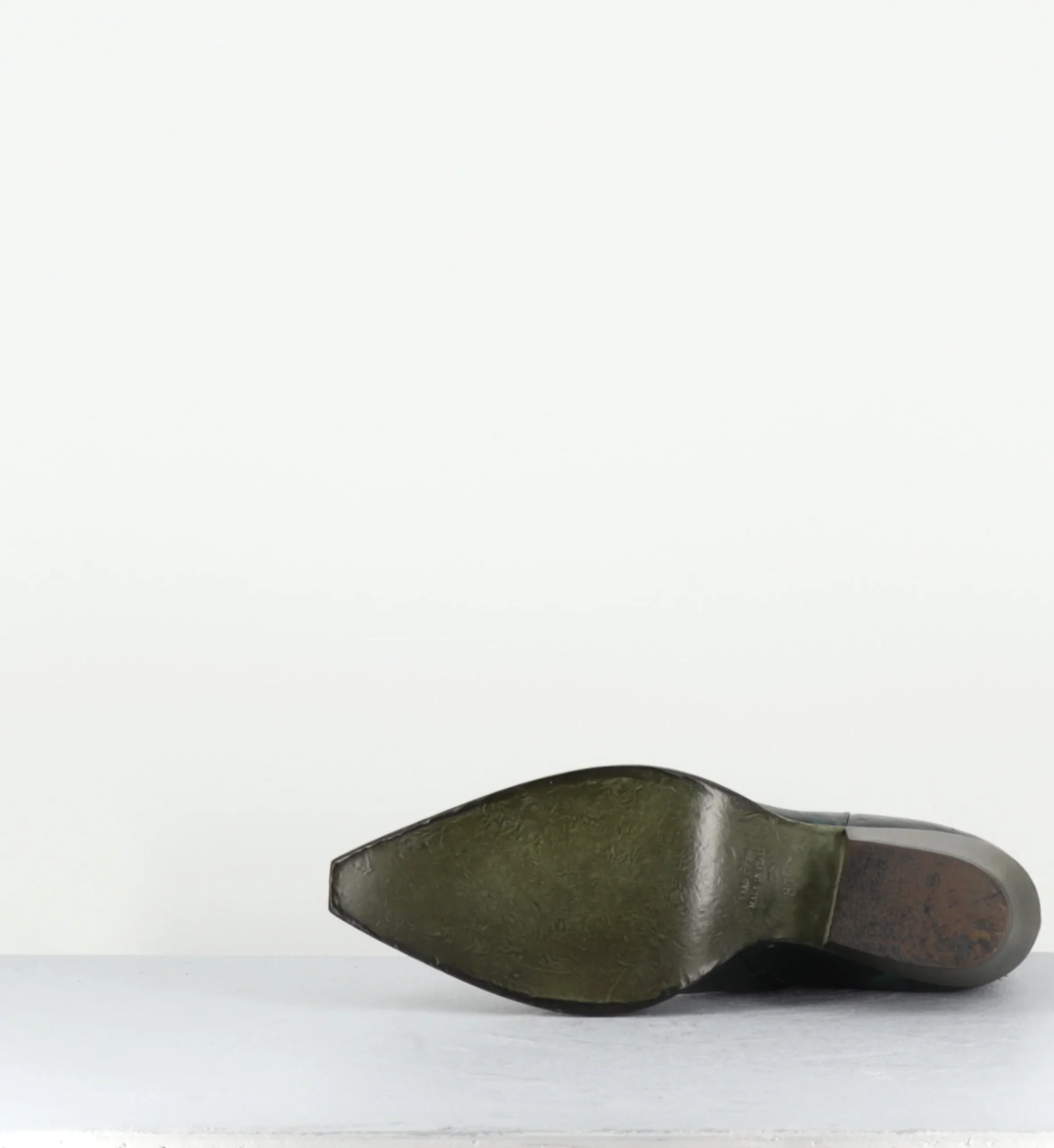 Santiags en cuir vert usé - SEBER3 MORODER BOTTIGLIA – Image 9