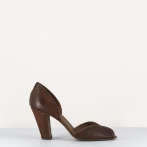 Escarpin en cuir lavé kaki - 5612 MILI