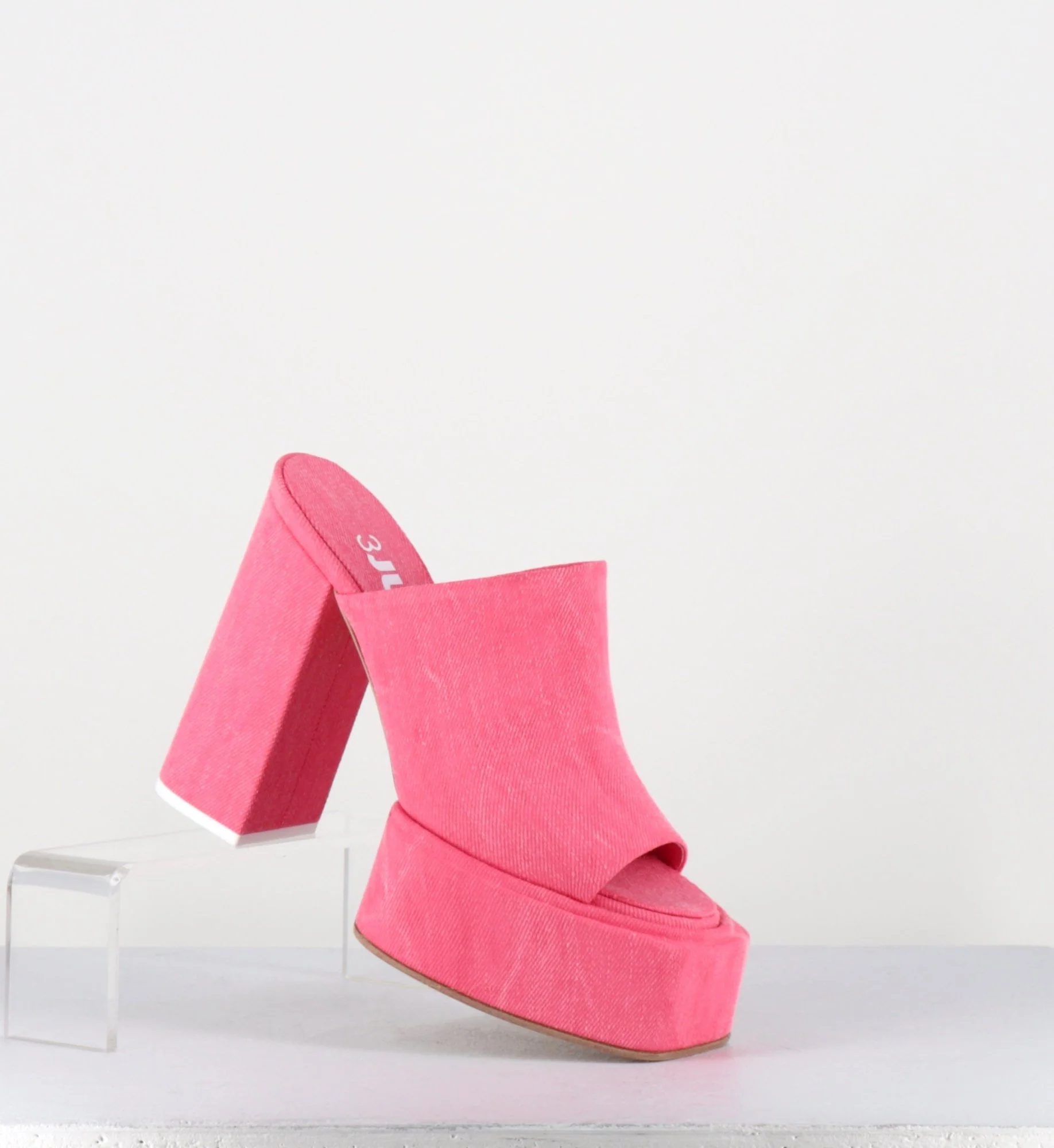 Mules à plateforme talon haut en jean rose - SUE JEANS CANDY – Image 4