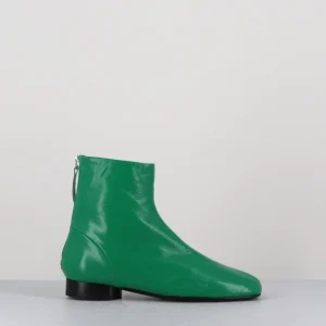 Boots plates 60s en cuir souple vert - PAM26 GLASE MELA
