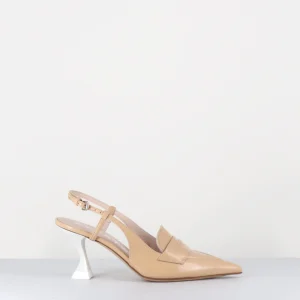 Escarpins bout pointu en cuir nude -  A5362 TIAGO DESERTO