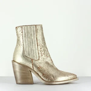 Santiag en cuir lamé doré - 6238