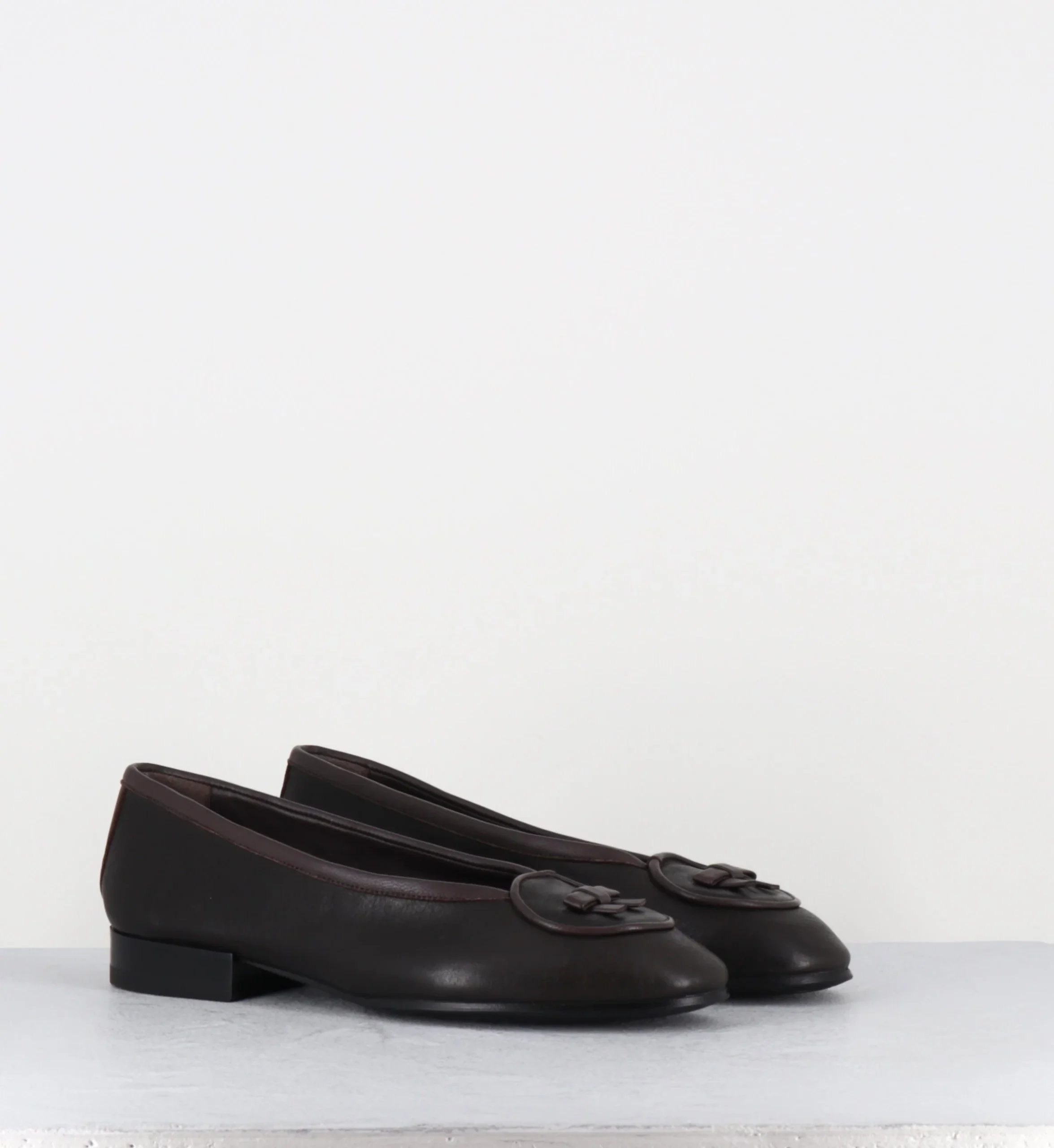 Ballerines noeud en cuir marron & prune - BELLE CUSNA MARRONE – Image 5
