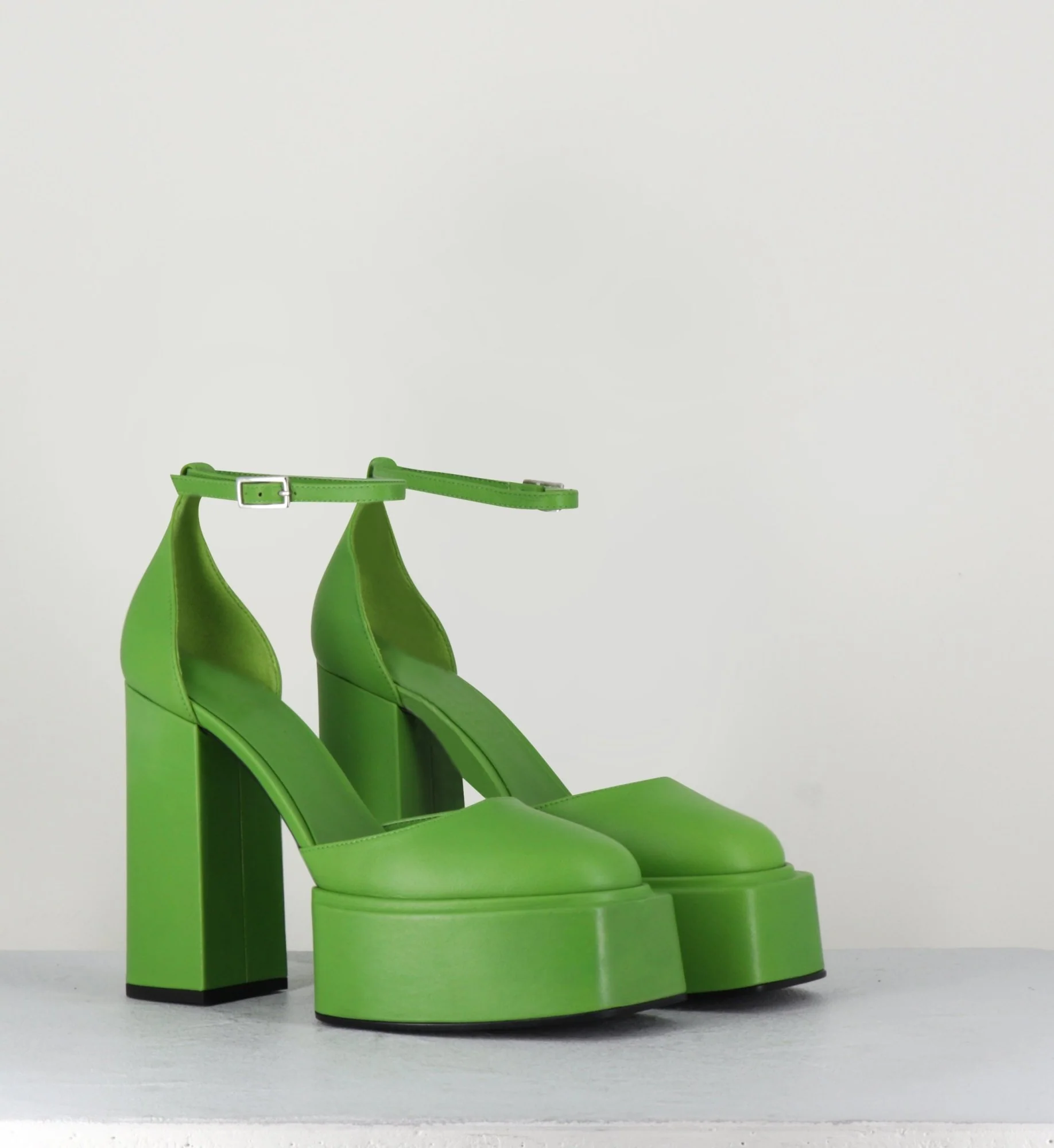 Babies talon haut à plateforme en cuir vert - AMBRA MOK GREEN – Image 4