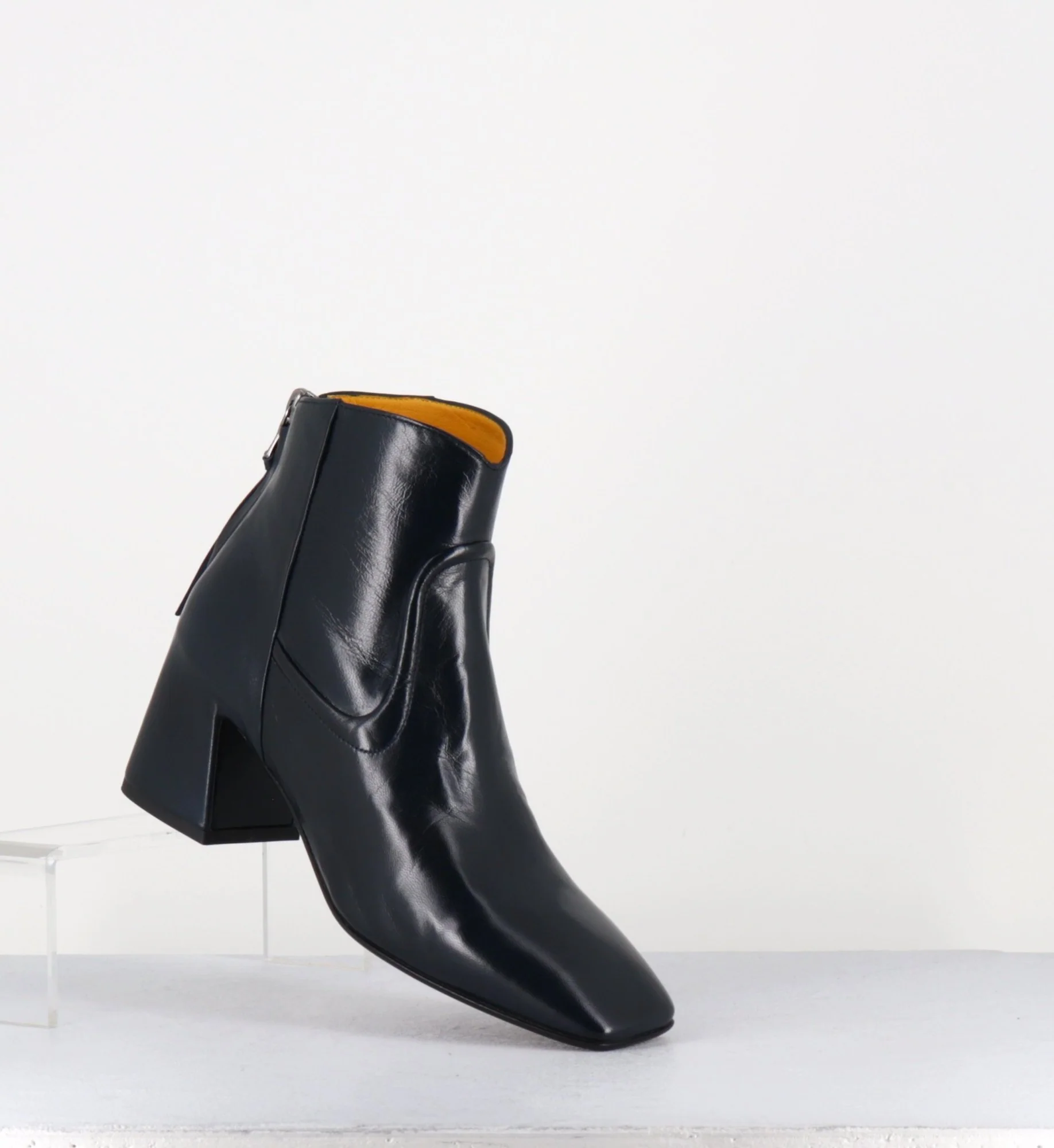 Boots talon recouvert en agneau bleu marine - T247 SETA BLU – Image 6